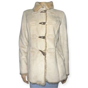 Vintage Ann Taylor Women's faux sherling Toggle Coat size S